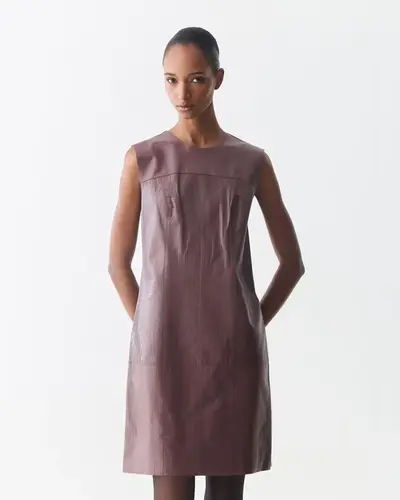 Vestido Couro Croco Laura