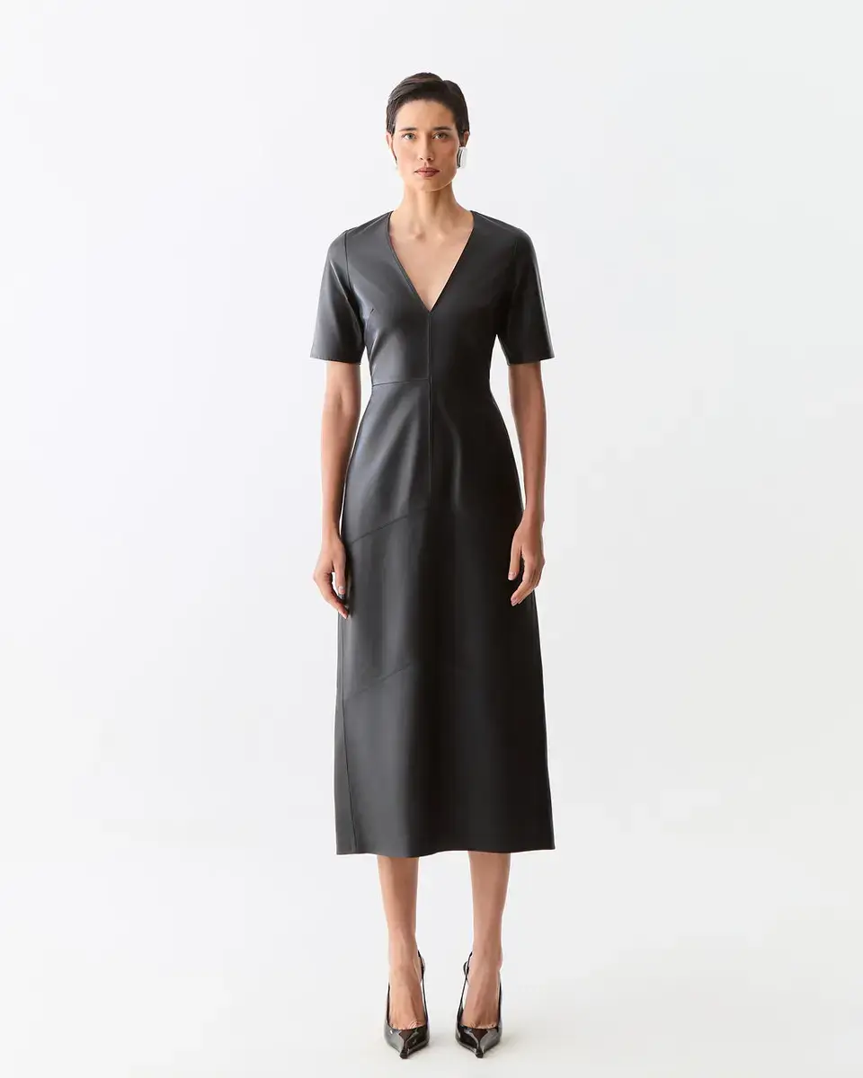 Vestido Couro Midi Paola