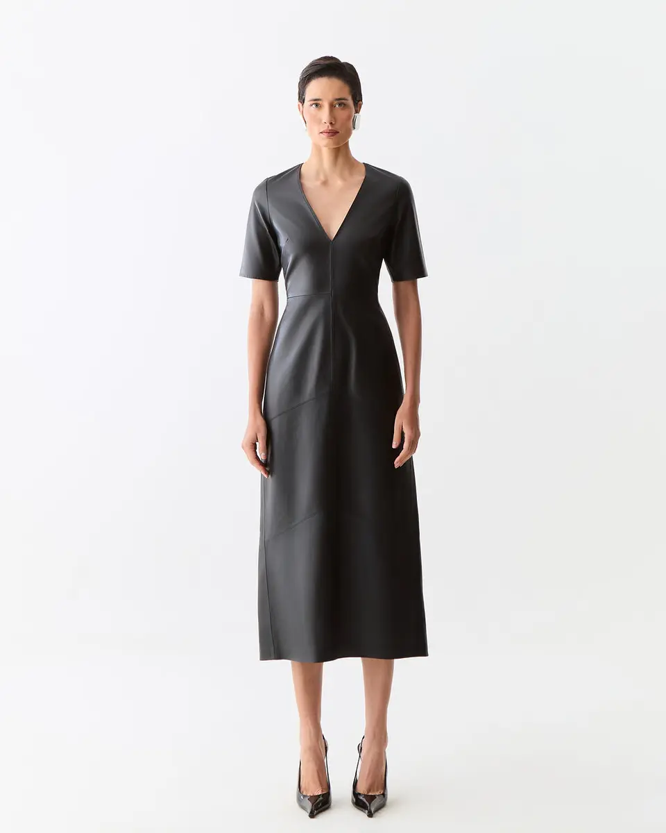 Vestido Couro Midi Paola
